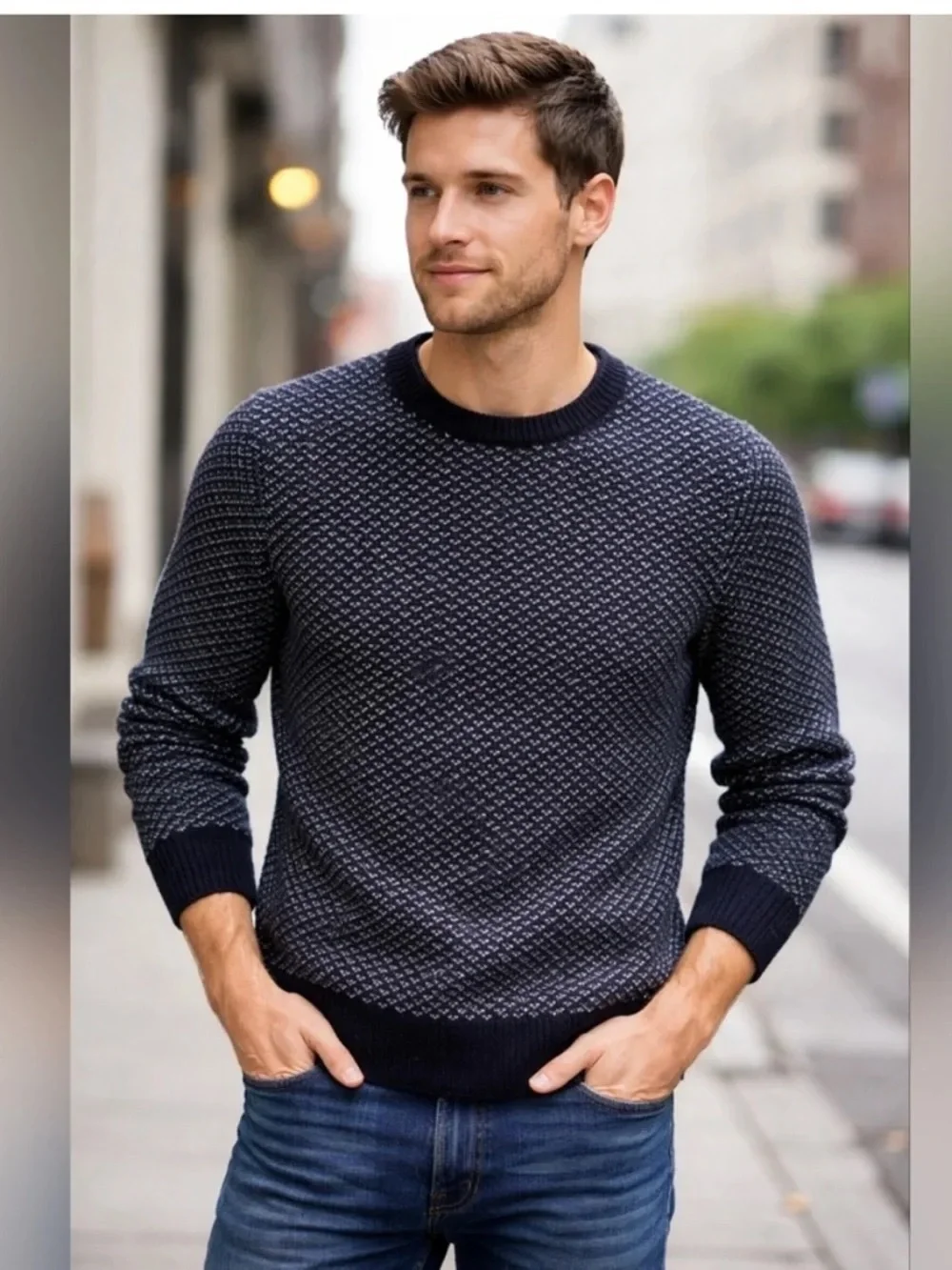 J. Crew Rugged merino wool-blend bird's-eye sweater size XS